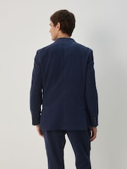 Marineblau/blau - Slim-Fit-Anzugjacke aus Cord - Bild 3 von 5