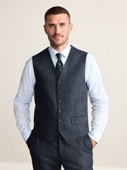 Navy Signature Abraham Moon Wool Donegal Suit Waistcoat - Image 1 of 8