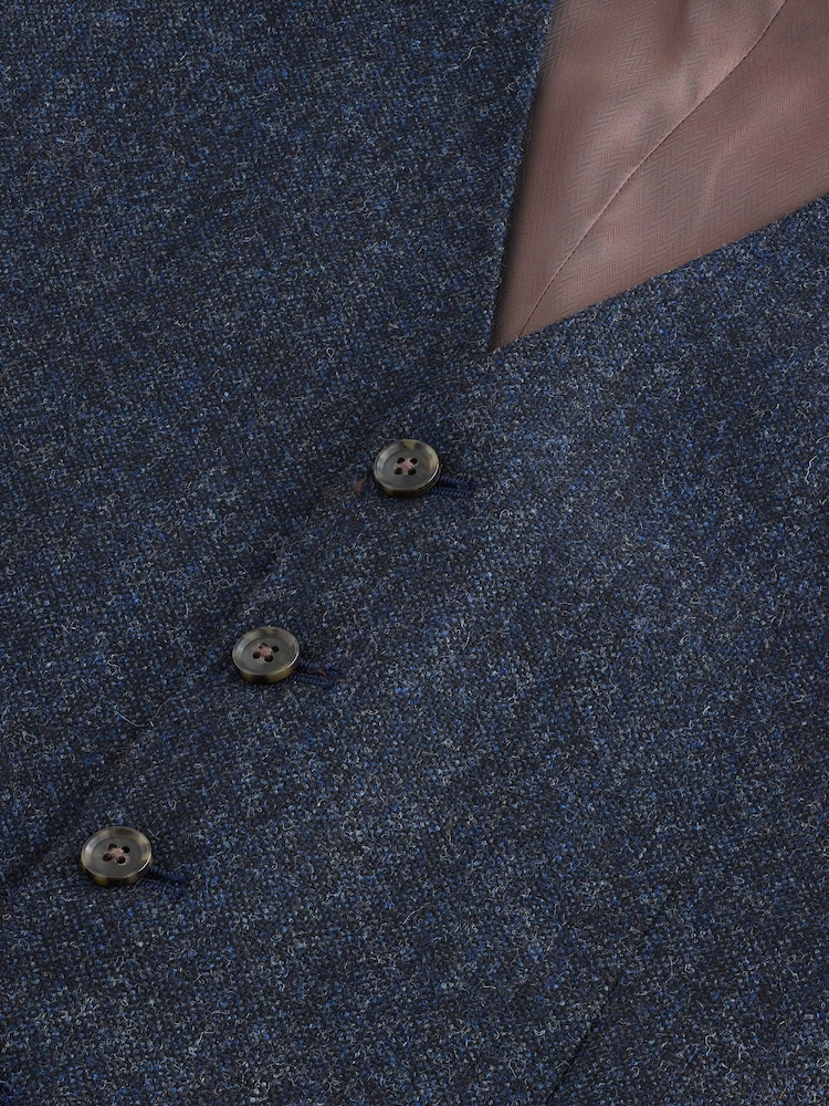 Navy Signature Abraham Moon Wool Donegal Suit Waistcoat - Image 8 of 8