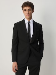 Black Tailored Fit Tuxedo Suit Jacket - Image 1 of 4