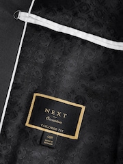 Black Tailored Fit Tuxedo Suit Jacket - Image 10 of 12