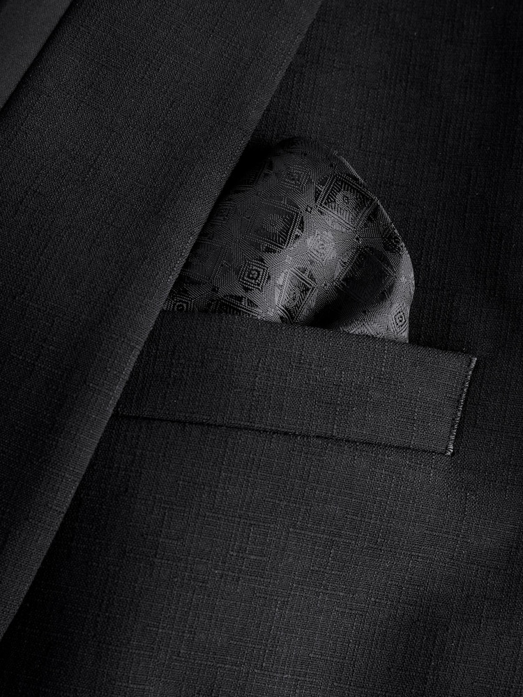 Black Tailored Fit Tuxedo Suit Jacket - Image 12 of 12