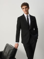 Black Tailored Fit Tuxedo Suit Jacket - Image 2 of 4