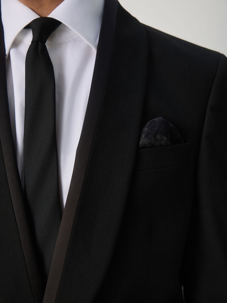 Black Tailored Fit Tuxedo Suit Jacket - Image 4 of 4