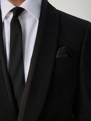 Black Tailored Fit Tuxedo Suit Jacket - Image 5 of 12