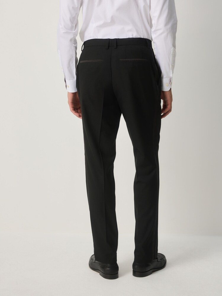 Black Tailored Fit Tuxedo Suit Trousers - Image 2 of 5