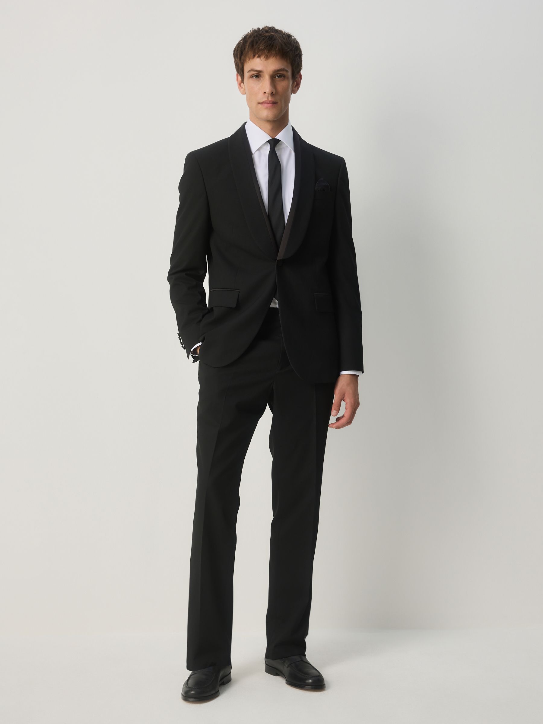 Buy Black Tailored Fit Tuxedo Suit Trousers from the Next UK