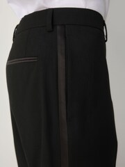 Black Tailored Fit Tuxedo Suit Trousers - Image 5 of 5