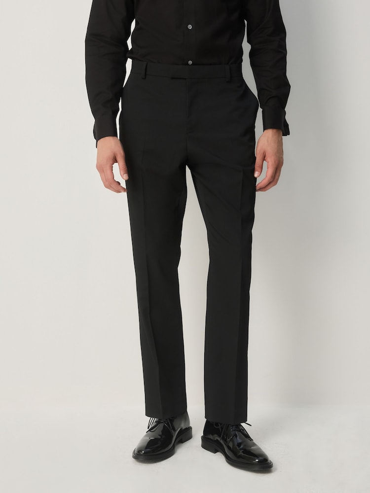 Black Slim Fit Tuxedo Suit Trousers - Image 1 of 5