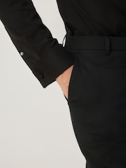 Black Slim Fit Tuxedo Suit Trousers - Image 4 of 5