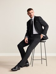 Black Slim Fit Signature Nova Fides Tuxedo Suit Trousers - Image 2 of 10