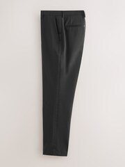 Black Slim Fit Signature Nova Fides Tuxedo Suit Trousers - Image 7 of 10
