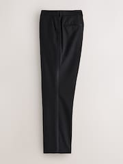 Black Regular Fit Signature Nova Fides 100% Italian Wool Tuxedo Suit Trousers - Image 6 of 9