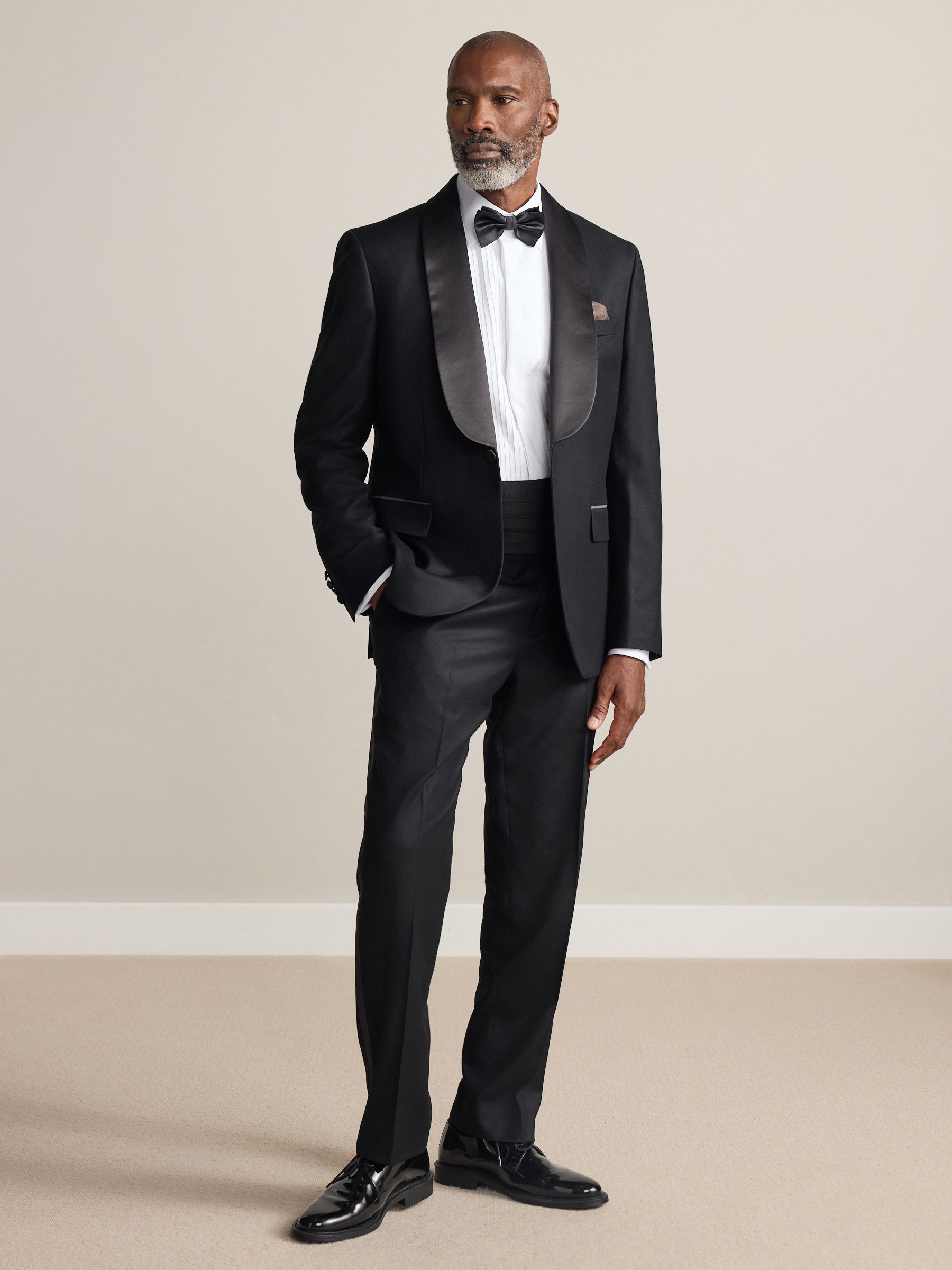【KALLMEYER】最終値下げ美品Cropped Tuxedo Trouser Buy Black Tailored Fit Signature Zignone Wool Cashmere Tuxedo Suit