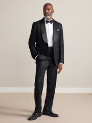 Black Signature Zignone Wool Cashmere Tuxedo Suit Trousers - Image 2 of 5
