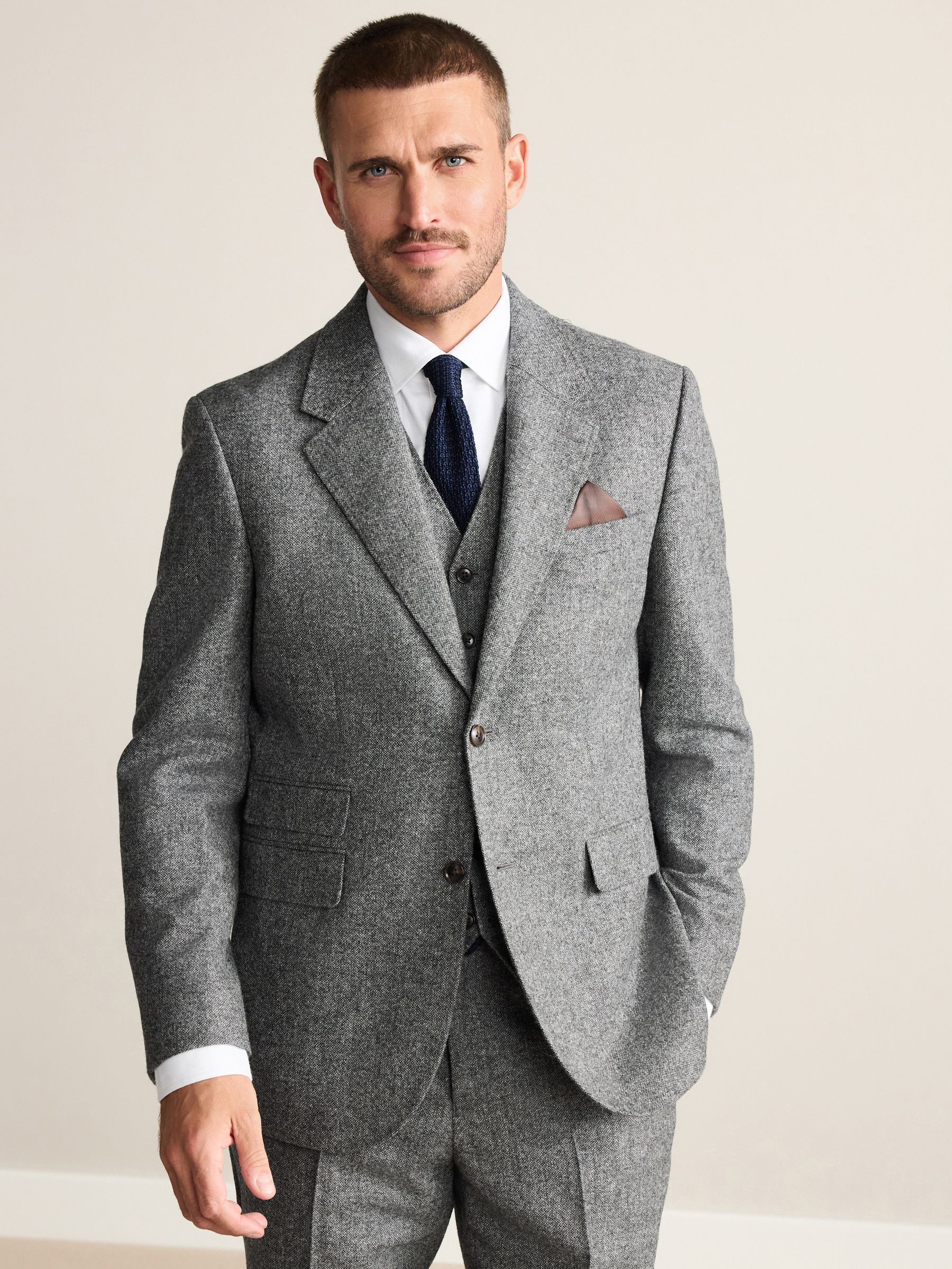 Buy Grey Tailored Fit Signature Abraham Moon 100% British Wool Buy Grey Tailored Fit Signature Abraham Moon 100% British Wool