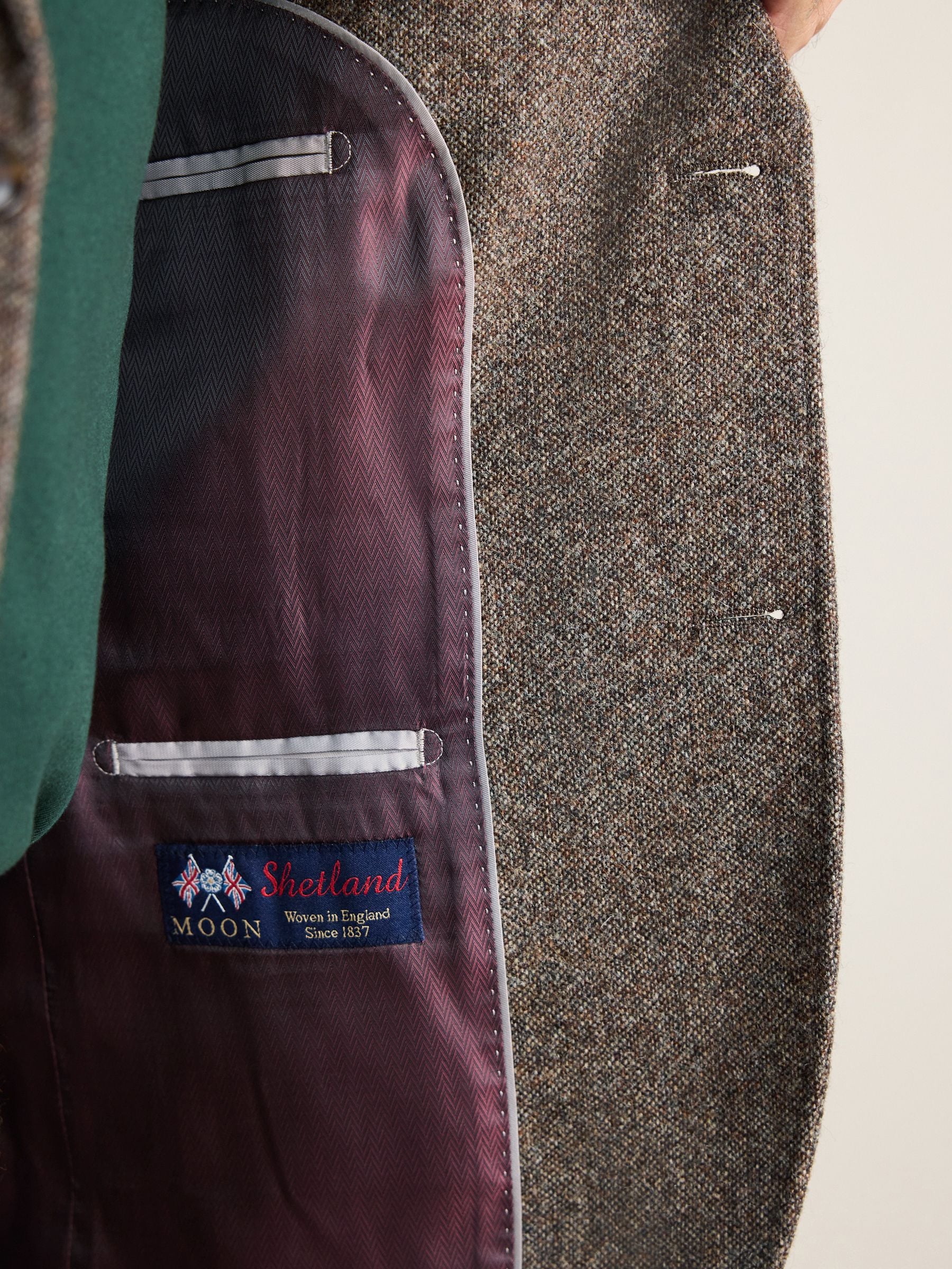 Buy Brown Tailored Fit Signature Abraham Moon 100% British Wool 