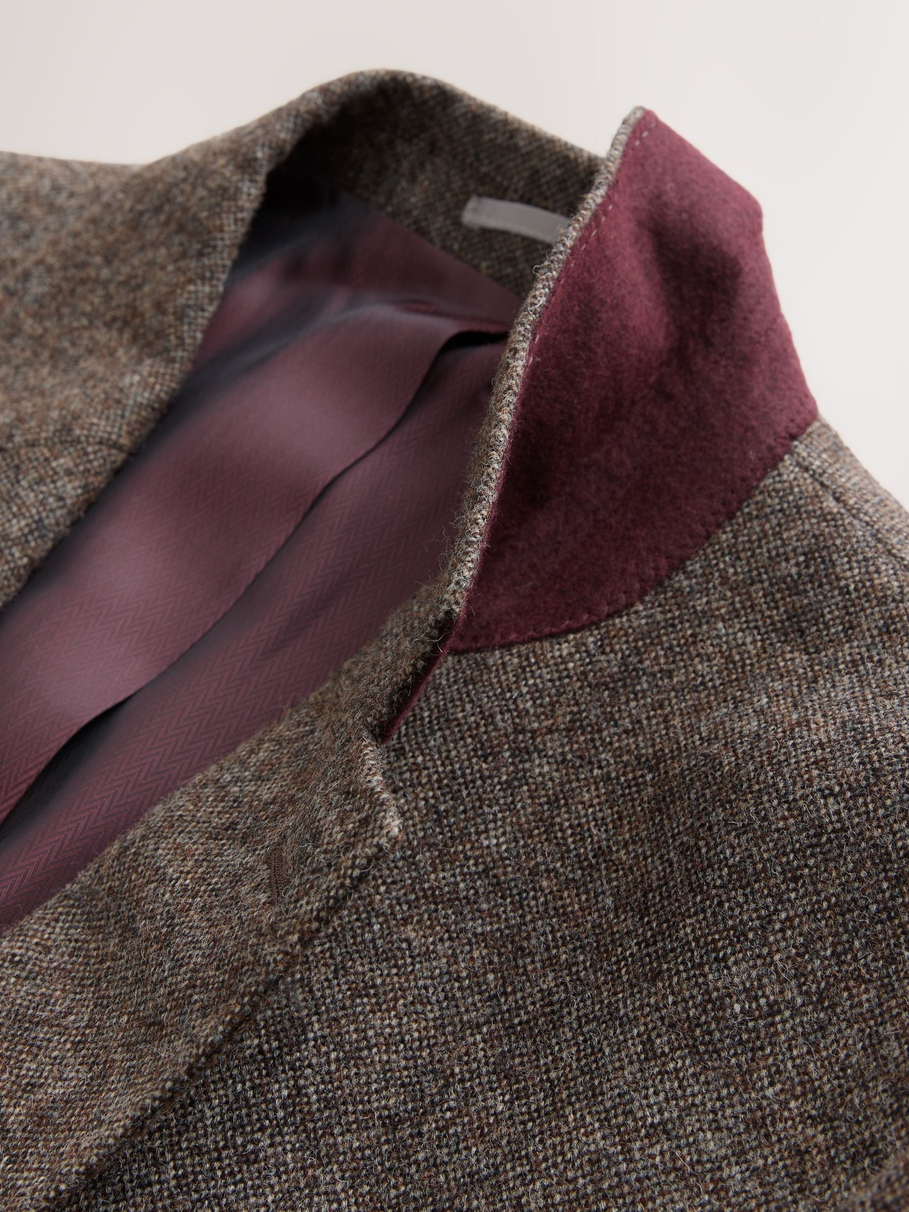 Buy Brown Tailored Fit Signature Abraham Moon 100% British Wool