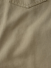 Khaki Green Oversize Denim 100% Cotton Shirt - Image 7 of 7