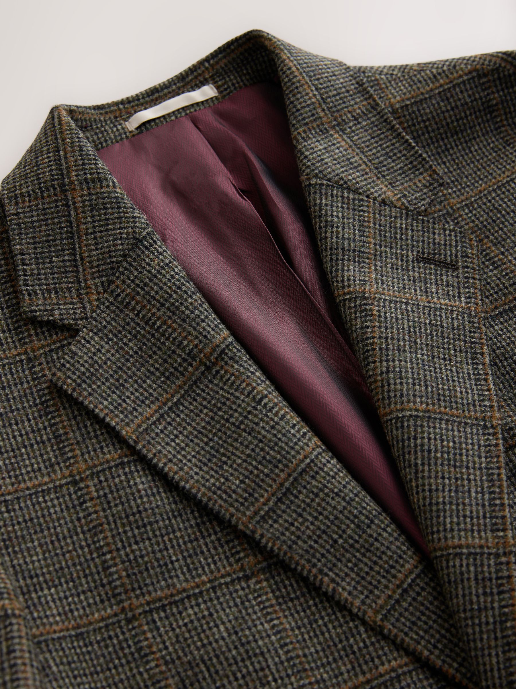 Buy Green Regular Fit Signature Abraham Moon 100% Wool Tweed Check