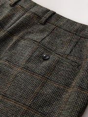 Green Regular Fit Signature Abraham Moon 100% Wool Tweed Check Suit Trousers - Image 11 of 11
