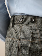 Green Regular Fit Signature Abraham Moon 100% Wool Tweed Check Suit Trousers - Image 6 of 11