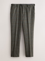 Green Regular Fit Signature Abraham Moon 100% Wool Tweed Check Suit Trousers - Image 7 of 11