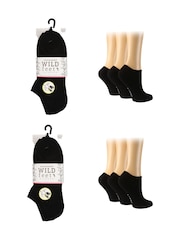 Wild Feet Black Sports Cushioned Bamboo Liners socks 2 Pack - Image 4 of 4