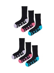 Wild Feet Bamboo Viscose Flower Print Sole Crew Socks - صورة 1 من 5