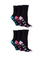 Wild Feet Bamboo Viscose Flower Print Sole Crew Socks - صورة 2 من 5