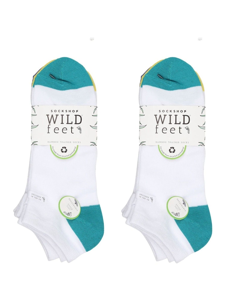 Wild Feet Bamboo Pop Colour Trainer Socks 3 pack - Imagen 2 de 4