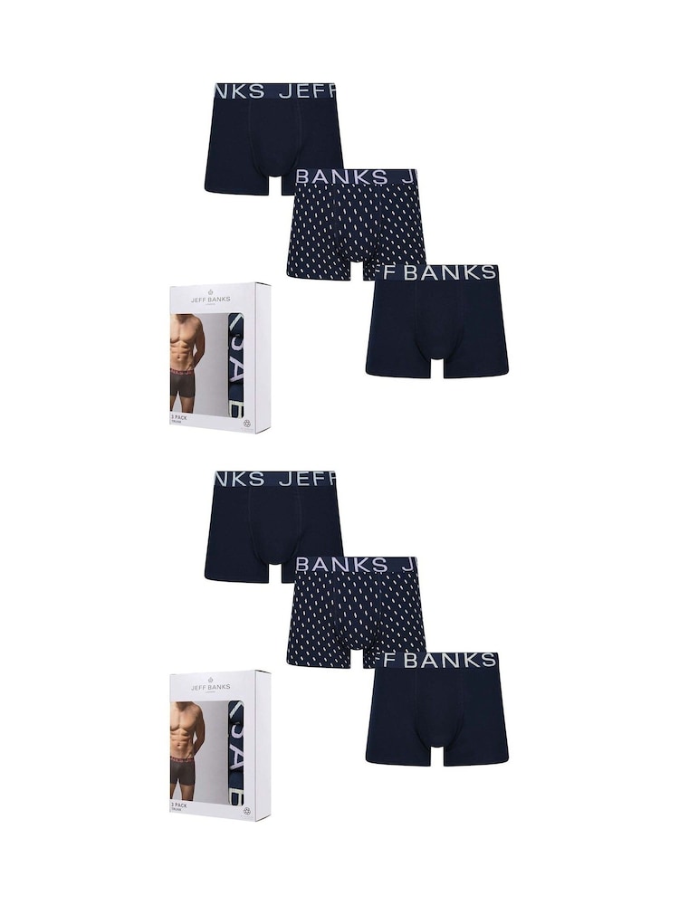 Jeff Banks Blue Low Rise Fashion Dot Trunks - Image 2 of 10 Jeff Banks Blue Low Rise Fashion Dot Trunks - Image 2 of 10