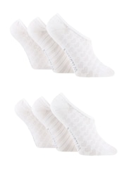 أبيض - Wild Feet Low Cut No Show Mesh Liners Trainers Socks 6 Pack - صورة 1 من 5