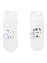 أبيض - Wild Feet Low Cut No Show Mesh Liners Trainers Socks 6 Pack - صورة 3 من 5