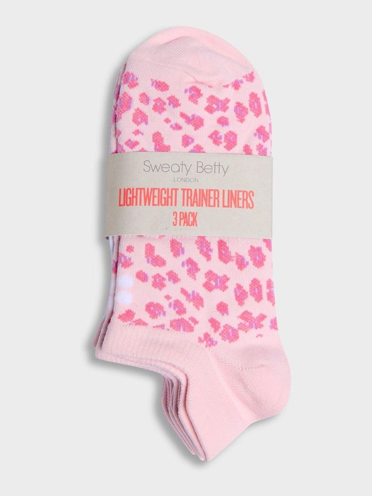Sweaty Betty Pink Lightweight Trainer Socks 3 Pack - Image 2 of 2