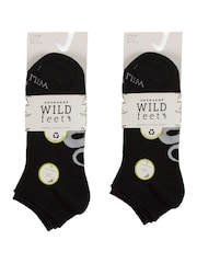 Wild Feet Black Bamboo Snake Sole Trainer Socks - Image 2 of 4