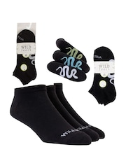 Wild Feet Black Bamboo Snake Sole Trainer Socks - Image 3 of 4