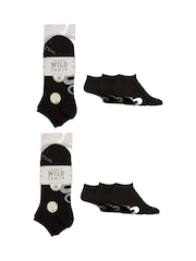 Wild Feet Black Bamboo Snake Sole Trainer Socks - Image 4 of 4