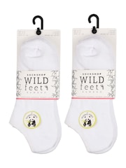 Wild Feet White Sports Cushioned Bamboo Liners socks 2 Pack - Image 4 of 4