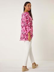 Roman Pink Ikat Print Tunic Top - Image 3 of 5