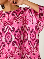 Roman Pink Ikat Print Tunic Top - Image 5 of 5
