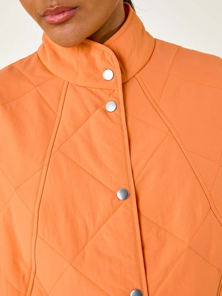 Naranja - Roman Diamond Quilt Short Gilet - Imagen 5 de 5 Naranja - Roman Diamond Quilt Short Gilet - Imagen 5 de 5