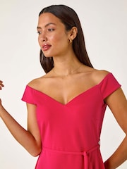 Roman Pink Bardot Ruffle Wrap Dress - Image 4 of 5