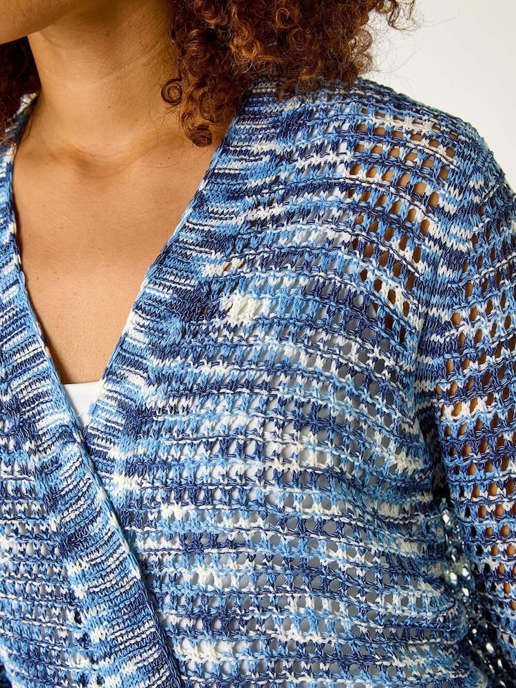 Roman Blue Spacedye Cardigan - Image 5 of 5