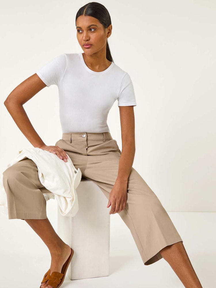 Roman Natural Culottes Trousers - Image 1 of 5