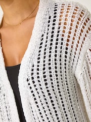 Roman White Stitch Detail Knit Cardigan - Image 4 of 5