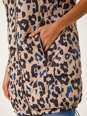 Roman Natural Animal Print Hooded Gilet - Image 5 of 5