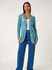 Roman Blue Spacedye Lightweight Knit Cardigan - Image 2 of 5