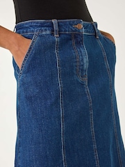 Roman Blue Denim Panelled Midi Skirt - Image 5 of 5