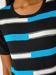 Roman Black Colour Block Stripe Knit Top - Image 5 of 5